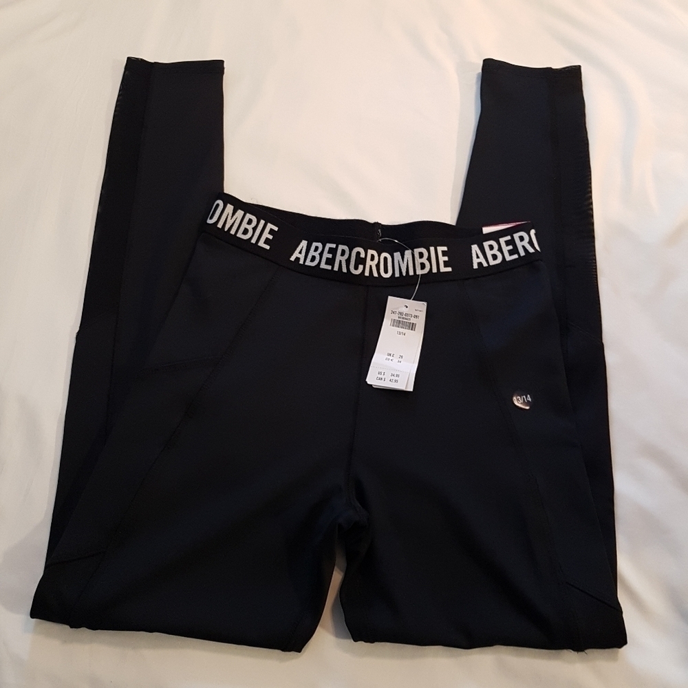 Abercrombie girls size 13/14 black high rise active legging NWT